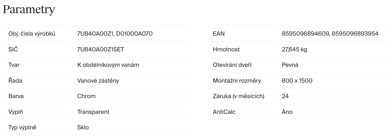 ravak-bvs1-parametry